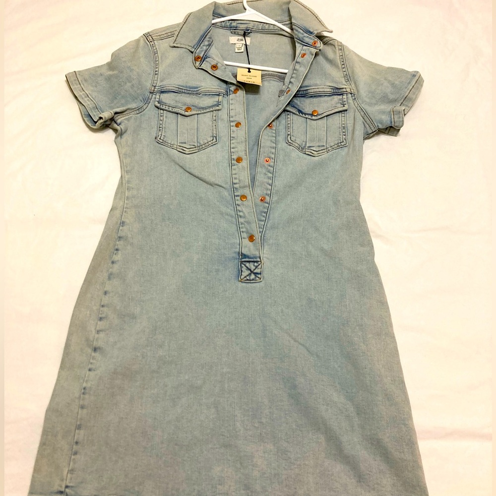 New distressed denim T-shirt dress.